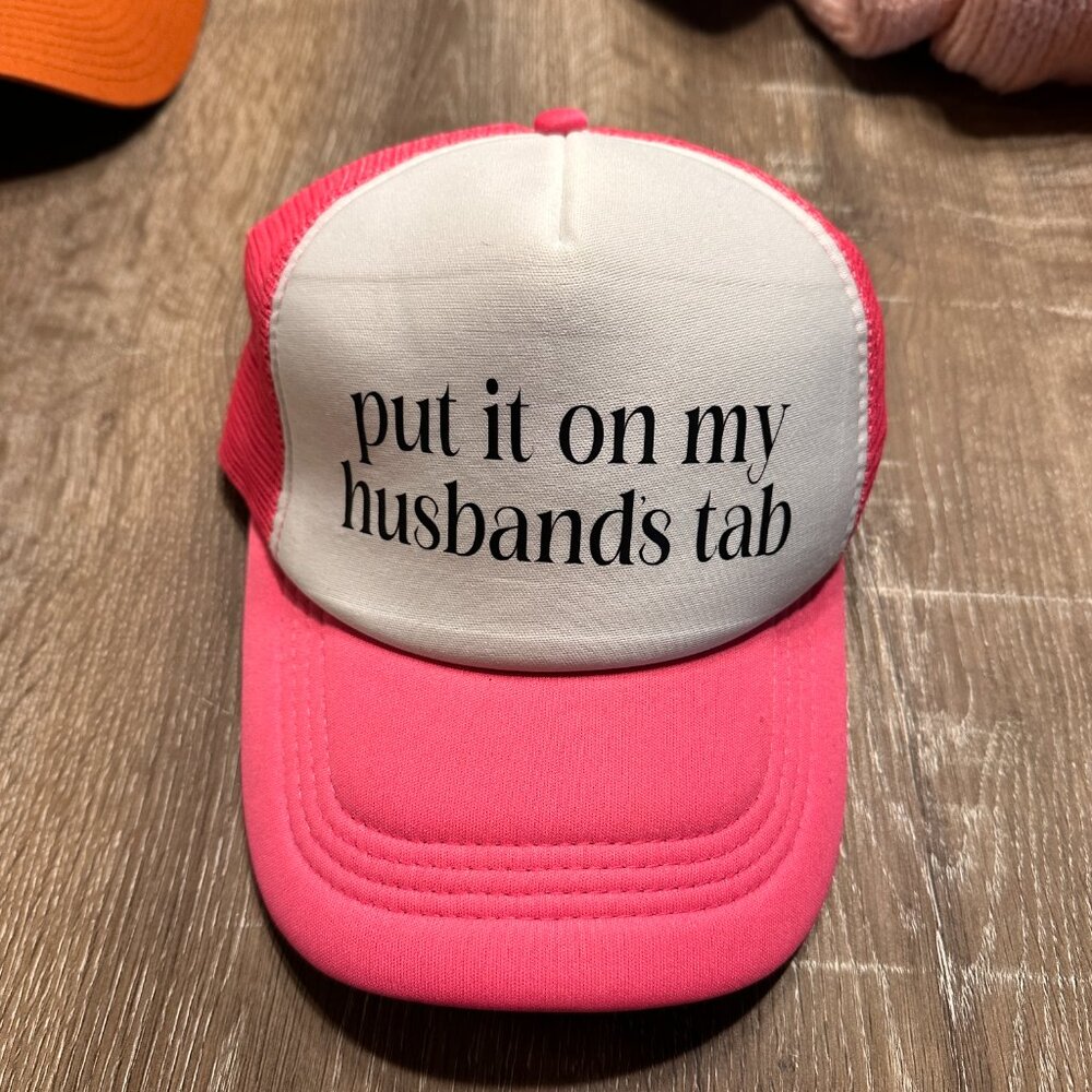 NEW Put It On My Husbands Tab Snapback Trucker Hat